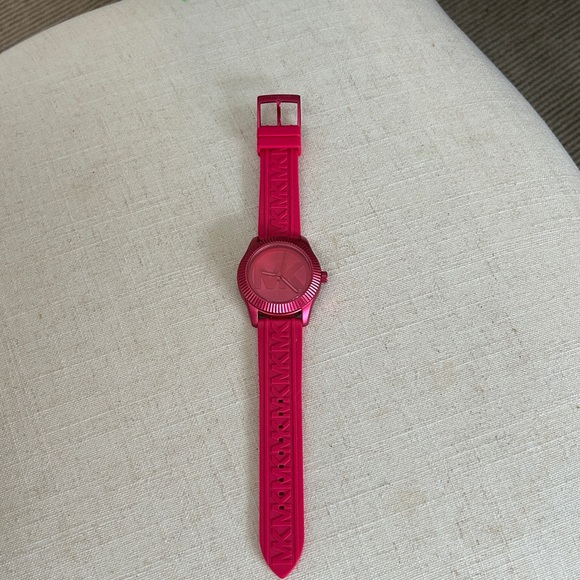 MICHAEL KORS MK6803 MADDAY HOT PINK SILICONE BAND MK LOGO SIGNATURE DIAL WATCH - Picture 1 of 1